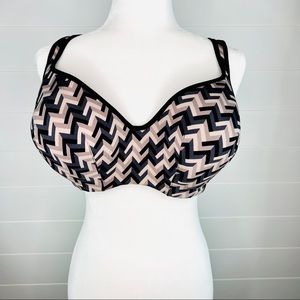 Cacique Balconette Underwire Chevron print 42DDD